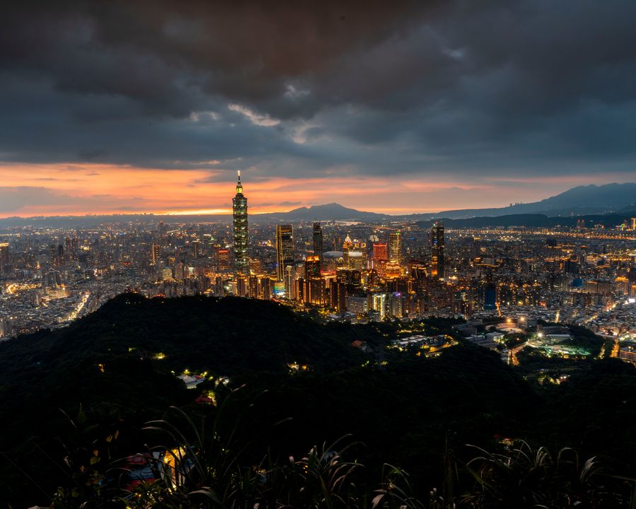 Taipei cityscape at dusk